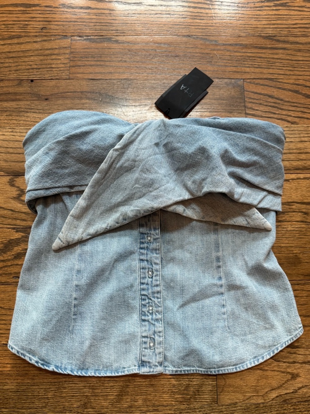 RTA Strapless Denim Corset Top Medium NWT Japanese Denim Bustier Blue Y2K